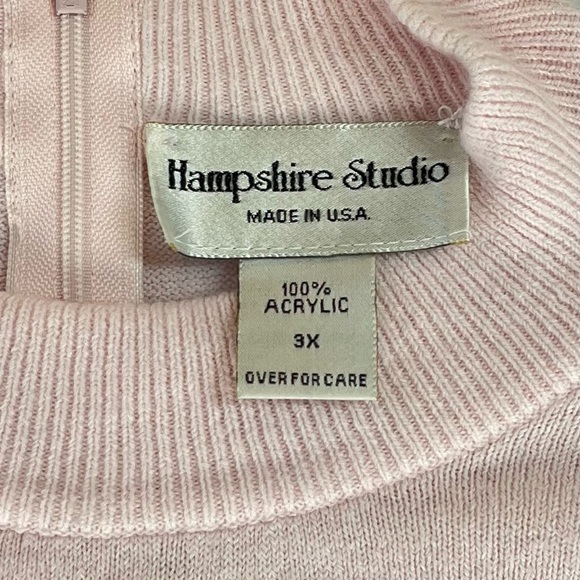 Hampshire Studio Pink Long Sleeve Soft Fine Knit Acrylic Sweater Womens Size 3X - Picture 5 of 10